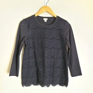JCrew Factory 3/4 Sleeve Lace Top